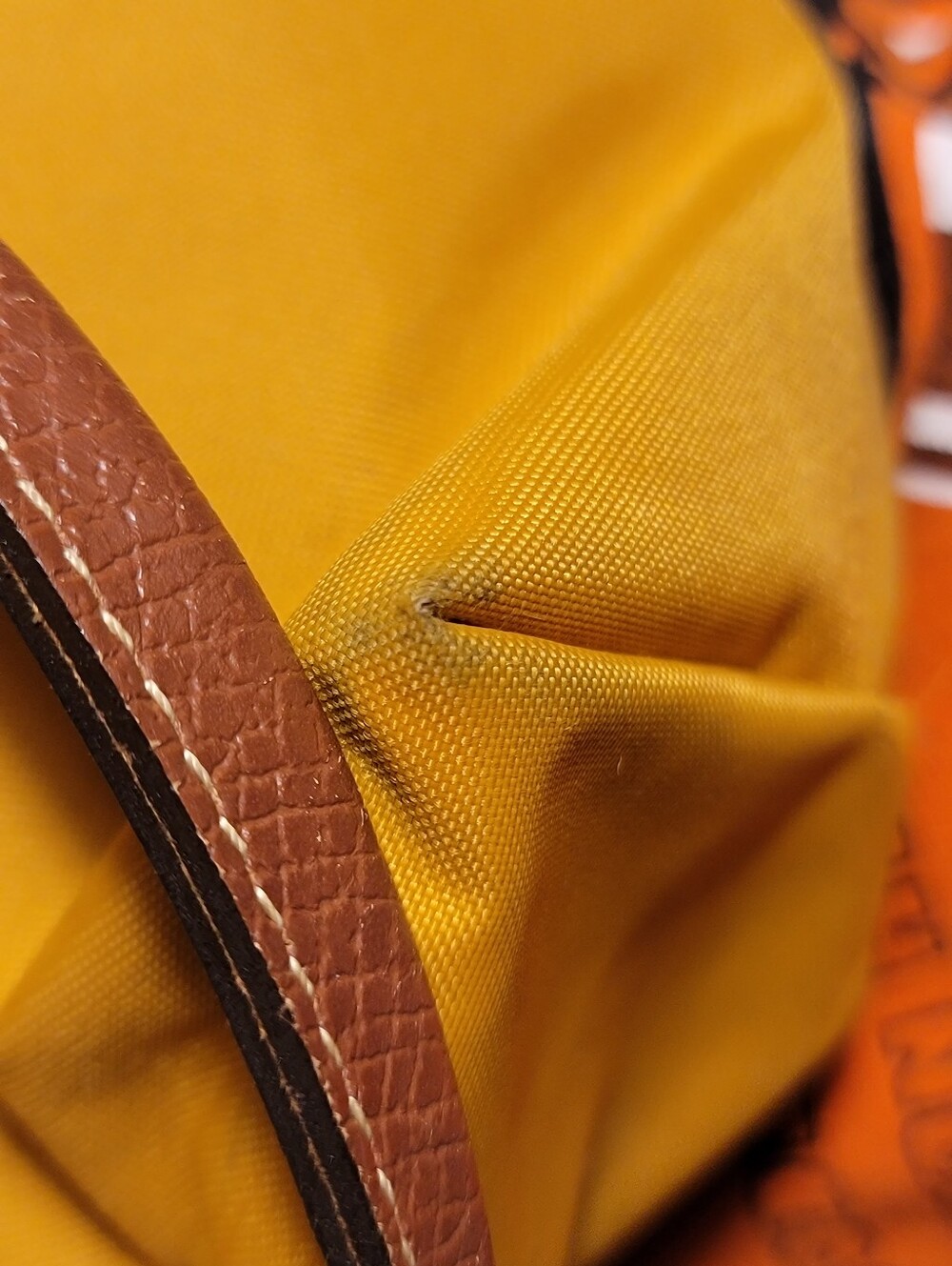 LONGCHAMP PARIS Le Pliage Mustard Yellow Small Nylon Tote Made in France - Picture 8 of 8